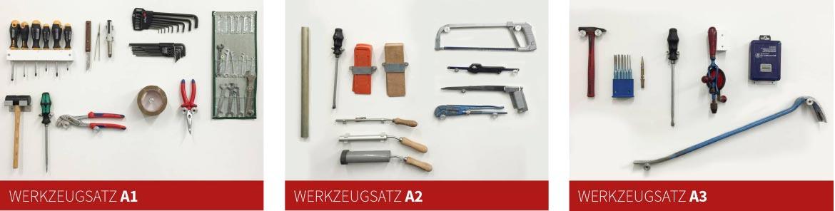Solche Werkzeuge benutzen Einbrecher bei Türen: Sägen, Zangen, Hammer, Schraubenzieher