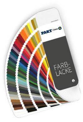 PAKT Türen gibt es in allen RAL Farben, ein Fabrfächer als Illustration
