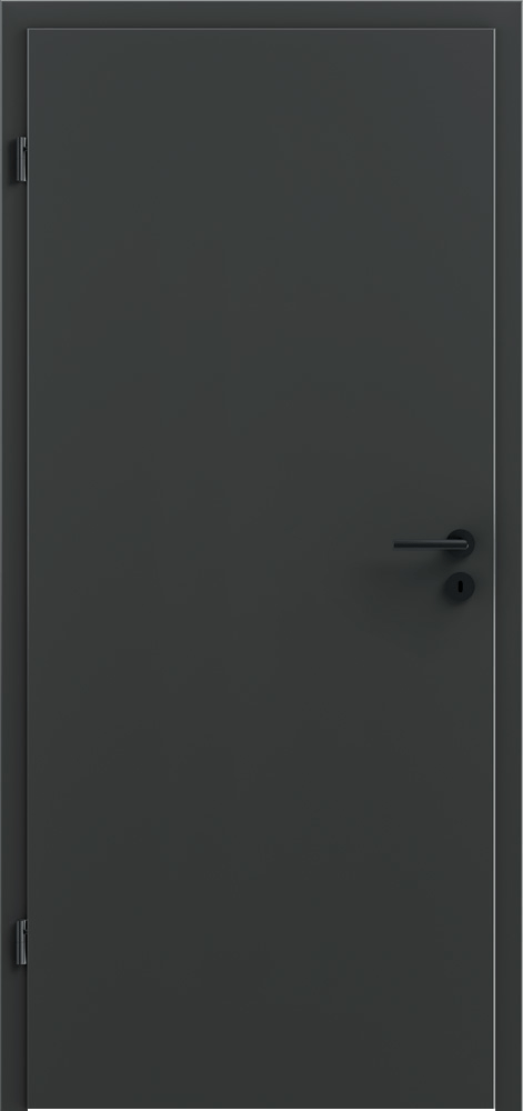 Moderne, schöne Innentür in CPL Anthrazit Matt ohne Lichtausschnitt mit Anti-Fingerprint Oberfläche.