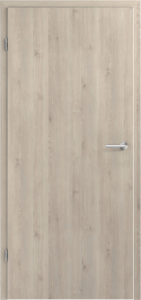 Moderne, schöne Innentür in CPL Vivo Crema, Maserung senkrecht, ohne Lichtausschnitt.