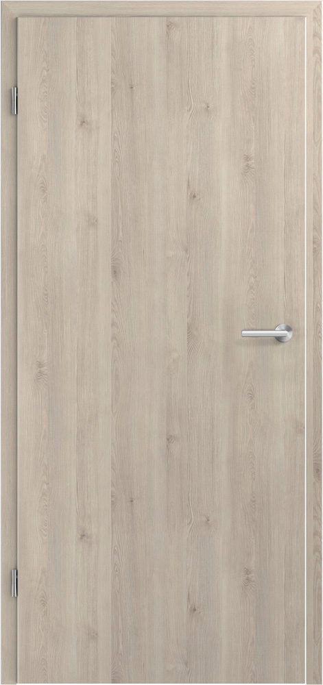 Moderne, schöne Innentür in CPL Vivo Crema, Maserung senkrecht, ohne Lichtausschnitt.