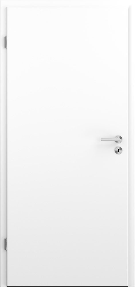 Moderne, schlichte Innentür in CPL Weißlack ohne Lichtausschnitt.